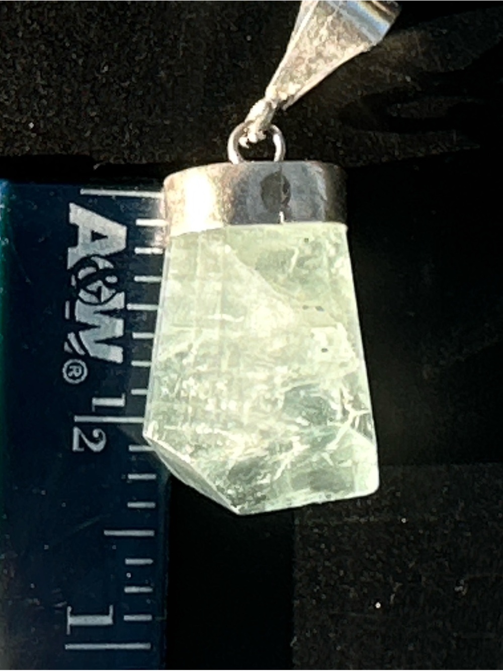 Sterling Silver Aquamarine Crystal Pendant Necklace - Picture 3 of 11